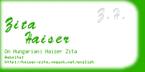 zita haiser business card